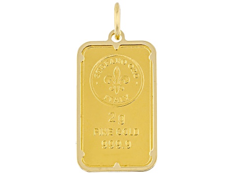 24k Yellow Gold Classic 2g Ingot with 14k Yellow Gold Frame