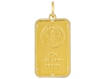 24k Yellow Gold Classic 1g Ingot with 14k Yellow Gold Frame Pendant