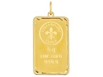 24k Yellow Gold Classic 5g Ingot with 14k Yellow Gold Frame Pendant