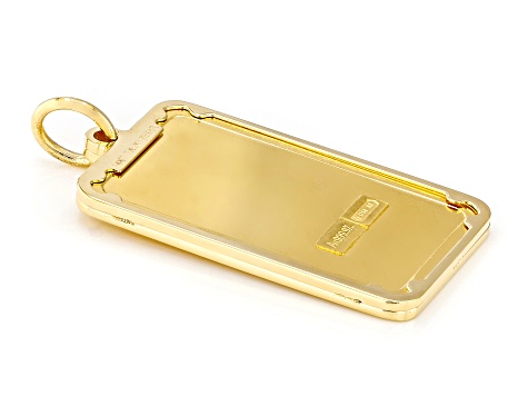 24k Yellow Gold Classic 5g Ingot with 14k Yellow Gold Frame Pendant
