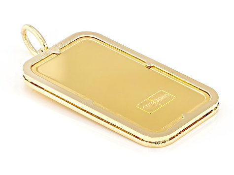 24k Yellow Gold Classic 20g Ingot with 14k Yellow Gold Frame Pendant
