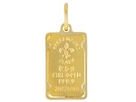 24k Yellow Gold Classic .5g Ingot with 14k Yellow Gold Frame Pendant
