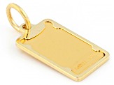 24k Yellow Gold Classic .5g Ingot with 14k Yellow Gold Frame Pendant