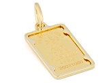 24k Yellow Gold Classic .5g Ingot with 14k Yellow Gold Frame Pendant