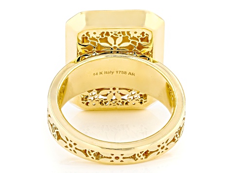 24k Yellow Gold 1g Ingot with 14k Yellow Gold Fiori Ricami Frame