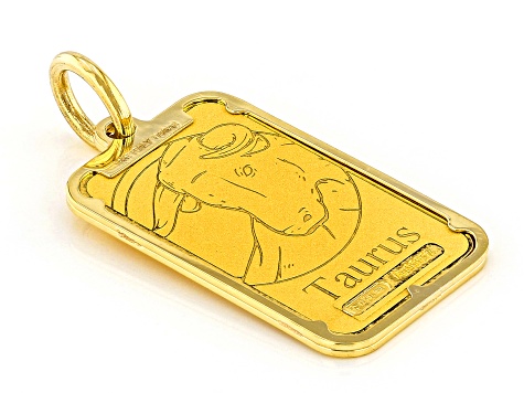 Stefano Oro 24k Yellow Gold 2g Taurus Ingot with 14k Yellow Gold