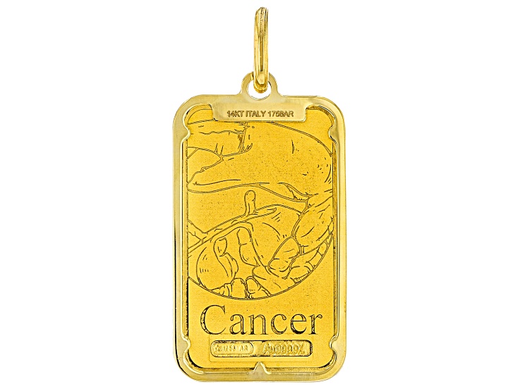 24k Yellow Gold 2g Cancer Ingot with 14k Yellow Gold Frame