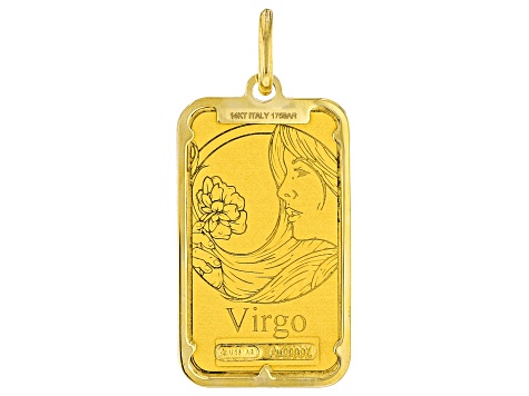 24k Yellow Gold 2g Virgo Ingot with 14k Yellow Gold Frame