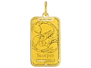 24k Yellow Gold 2g Scorpio Ingot with 14k Yellow Gold Frame