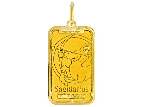 24k Yellow Gold 2g Sagittarius Ingot with 14k Yellow Gold Frame