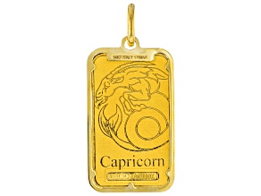 24k Yellow Gold 2g Capricorn Ingot with 14k Yellow Gold Frame