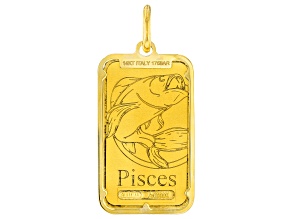 24k Yellow Gold 2g Pisces Ingot with 14k Yellow Gold Frame