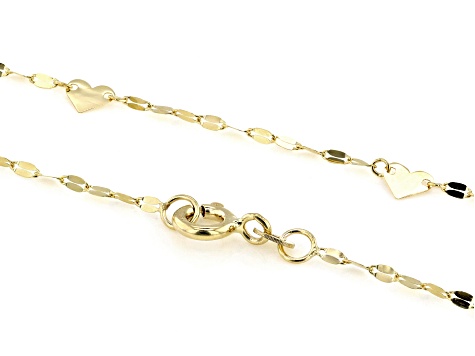 14k Yellow Gold Station Hearts 18