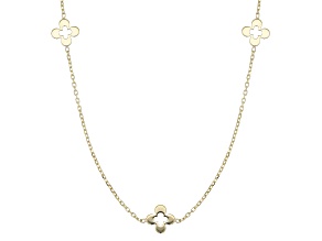 14k Yellow Gold Fantasy Clovers 20" Necklace