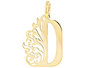 14k Yellow Gold Peacock Initial "D" Pendant