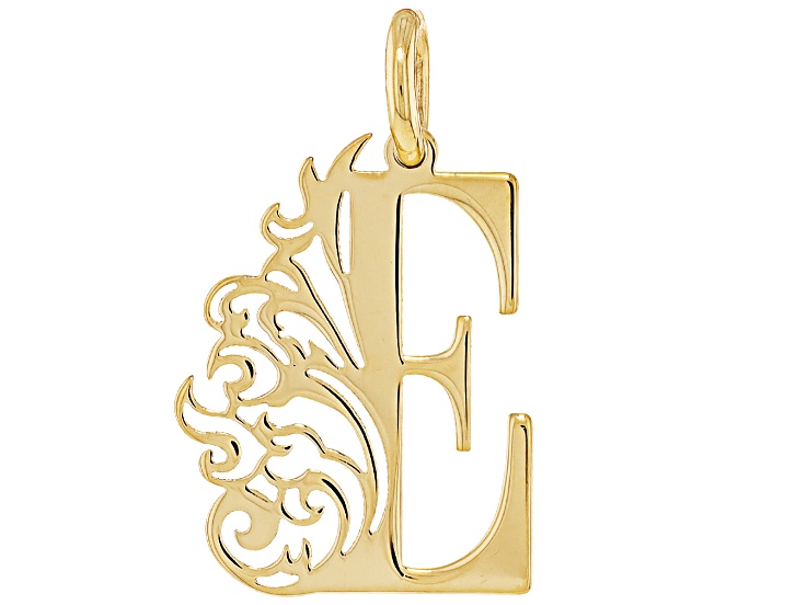 14k Yellow Gold Peacock Initial 