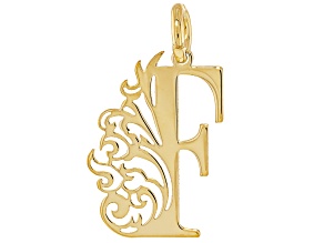 14k Yellow Gold Peacock Initial "F" Pendant
