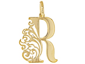 14k Yellow Gold Peacock Initial Pendant