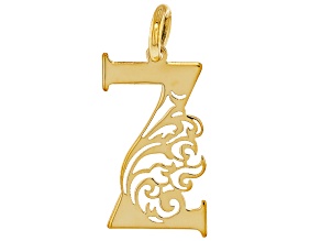 14k Yellow Gold Peacock Initial "Z" Pendant