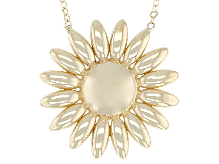 14k Yellow Gold Daisy Necklace - SFO056 | JTV