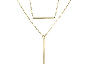 14k Yellow Gold Multi-Layer Bar Necklace