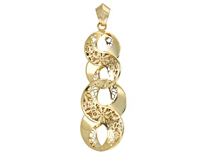 14k Yellow Gold Flower Ricami Infinity Pendant