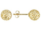14k Yellow Gold Flower Ricami Sfera Earrings