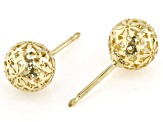 14k Yellow Gold Flower Ricami Sfera Earrings