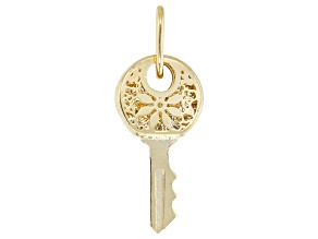 14k Yellow Gold Flower Ricami Key Pendant