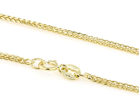 14k Yellow Gold 1.5mm 4-Sides Diamond Cut Spiga Milano 14" Necklace