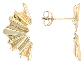 14k Yellow Liquid Gold Wave Earrings