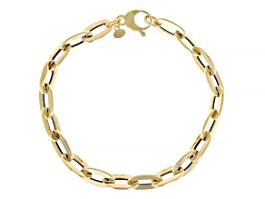 14k Yellow Gold Specchio Oval Rolo Bracelet