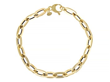 10k Yellow Gold 7mm Mariner Link Station Bracelet