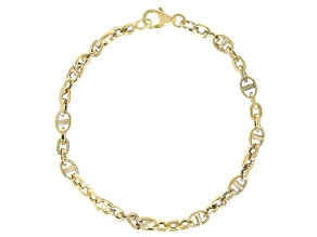 14k Yellow Gold 5.3mm Oval Mariner Link Bracelet