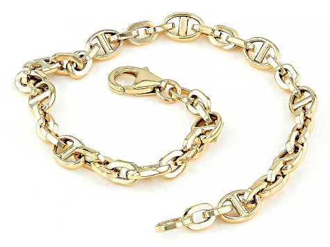 14k Yellow Gold 5.3mm Oval Mariner Link Bracelet