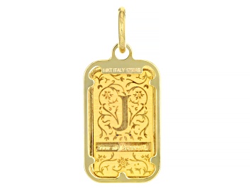 Picture of 24k Yellow Gold 1g Blossom Initial Ingot Pendant with 14k Gold Frame