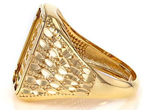 24k Yellow Gold 1g Ingot with 14k Gold Diamond Cut Petali Band
