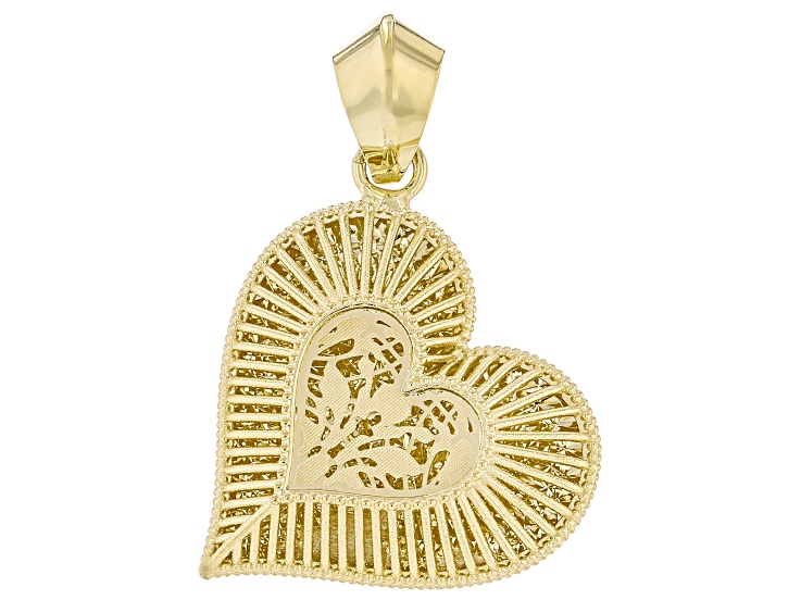 HEART ハート GOLD CD 極美品 14k Yellow Gold Ricami Heart Pendant - SFO134 | JTV