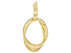 14k Yellow Gold Flower Ricami Drop Pendant