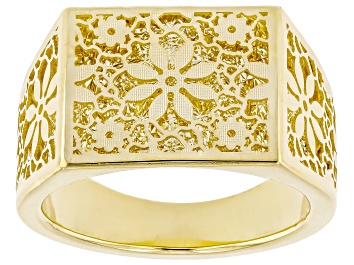 Picture of 14k Yellow Gold Squared Signet Ricami Ring