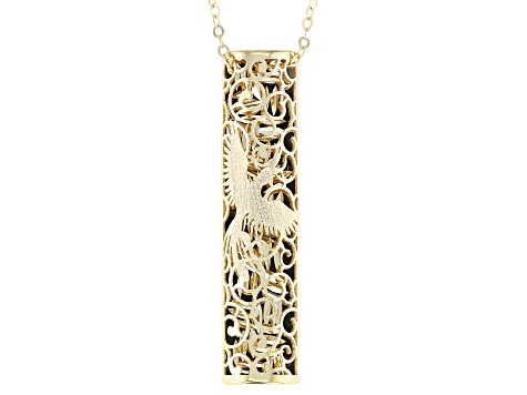 14k Yellow Gold Phoenix Ricami Bar 18" Necklace