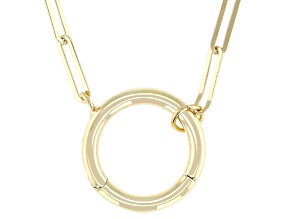 14k Yellow Gold 1.85mm O-Ring Charm Holder Paperclip 18" Necklace