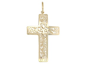 14k Yellow Gold Ricami Cross Pendant