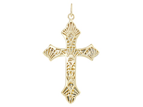 14k Yellow Gold Cross Ricami Pendant