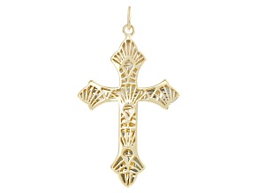 14k Yellow Gold Cross Ricami Pendant