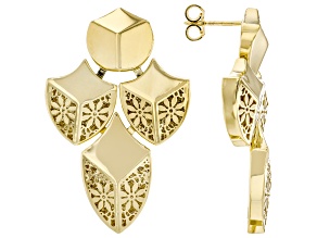 14k Yellow Gold Shield Ricami Earrings