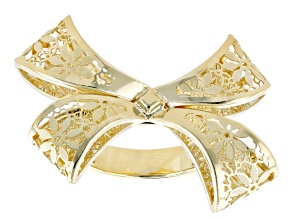 14k Yellow Gold Grande Ribbon Ricami Ring