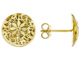 14k Yellow Gold Ricami Coin Studs