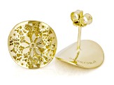 14k Yellow Gold Ricami Coin Studs