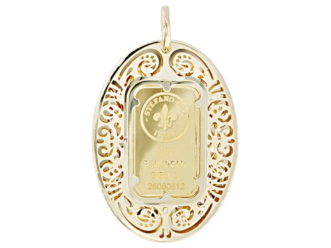24k Gold 1g Classic Ingot with 14k Gold Renaissance Ricami Frame